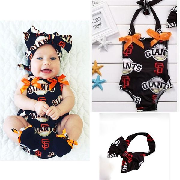 

baby romper letters printed baby girls boys romper suits kids ins sleeveless triangle rompers+hair band 2pcs set baby clothing dhl fj87, Blue