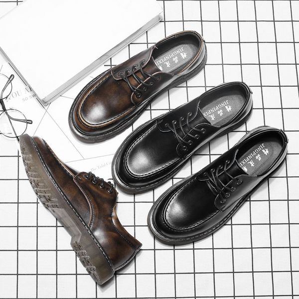 

2018large size fashion shoes leather business shoes for men, Black