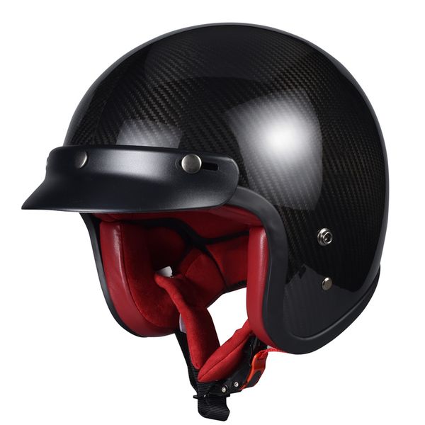 

vcoros carbon fiber retro cruise motocycle helmet men women scooter motobike helmet with sun