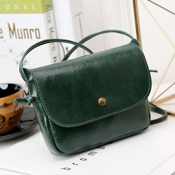 

solid color leather small square bag coin purse fashion women messenger bag retro mobile phone crossbody bags bolsas feminina