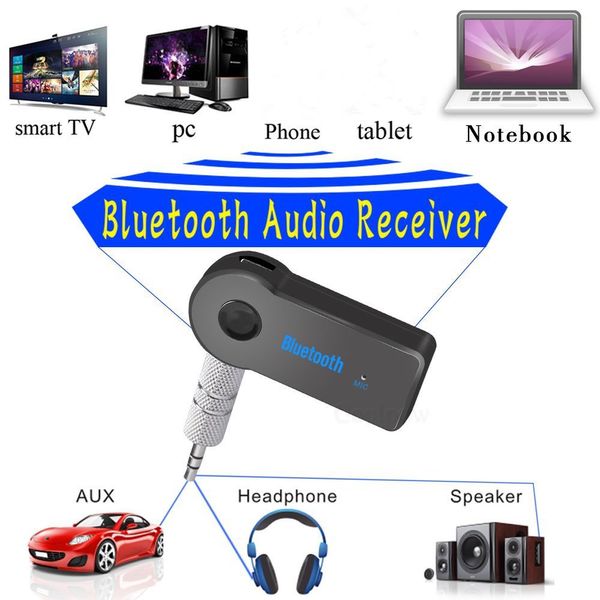 Evrensel Stereo 3.5 Blutooth Kablosuz Araç Müzik Ses Bluetooth Alıcı Adaptörü Aux 3.5mm A2DP İçin Akıllı Telefon Reciever Jack Eller serbest