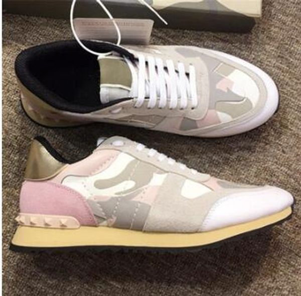 

luxury designer shoes mens suede lace rockrunner camouflage sneakers leather flats casual shoes mens mens women flats trainers 02, Black