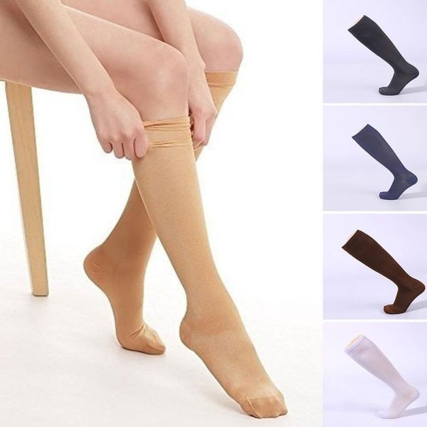 

autumn compression stockings pressure varicose vein stocking knee high leg support stretch pressure circulation new, Black;white
