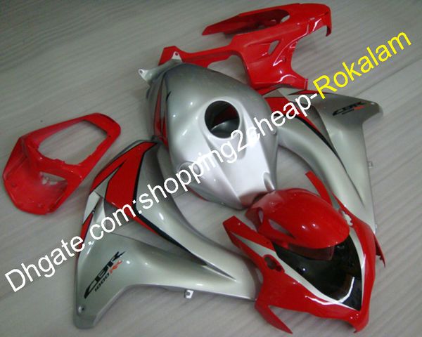 Motosiklet Üstyapı Kiti Honda Forating CBR1000RR 2008 2009 2010 2011 CBR1000 RR Kırmızı Siyah Gümüş Yüzeyler Komple Set (Enjeksiyon Kalıplama)