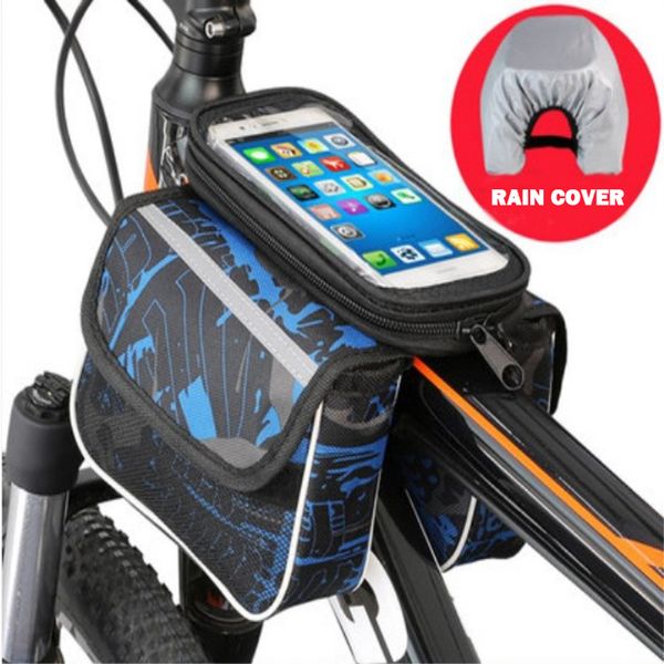 

bicycle front touch screen phone bag mtb road bike cycling mobile bag cycle front 6.2 inch cellphone bicycle accessories