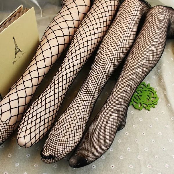 

black mesh tights women fish net pantyhose female long thigh high stockings over the knee socks medias, Black;white