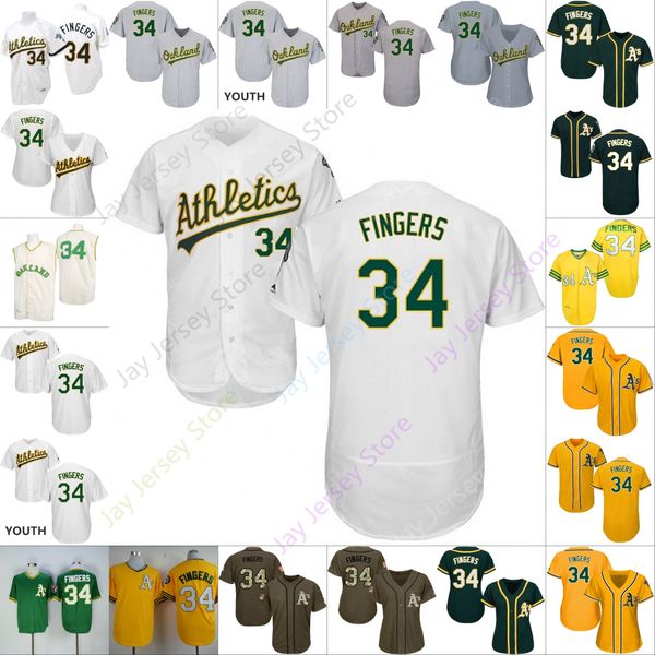 

Custom Oakland 34 Rollie Fingers Jersey Athletics Jerseys Cooperstown CoolBase Flexbase White Black Red Grey Home Away Men Women Youth Cheap