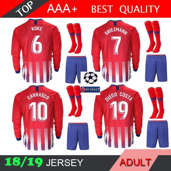 

Long jer ey 18 19 home black away white football hirt uniform