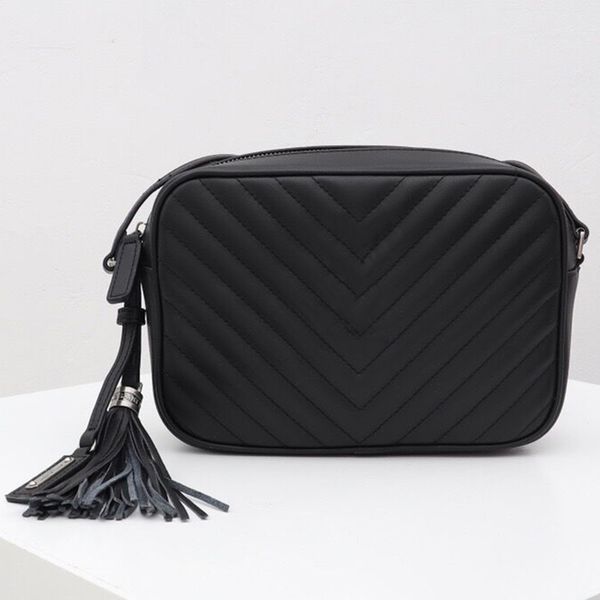 

classic v shape monogram tassel flap camera tote women bag handbags purse real leather ladies single shoulder crossbody bags