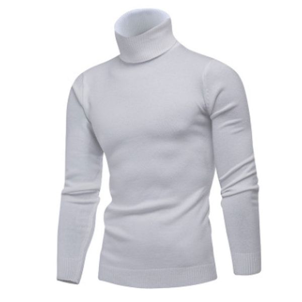 

new fashion mens slim basic knitted turtleneck pullover sweater winter warm knittings men thermal knitwear woolen sweater, White;black
