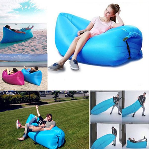 Heißer verkauf Aufblasbare Outdoor Faul Couch Luft Schlaf Sofa Liege Tasche Camping Strand Bett Sitzsack Sofa Stuhl Beste qualität