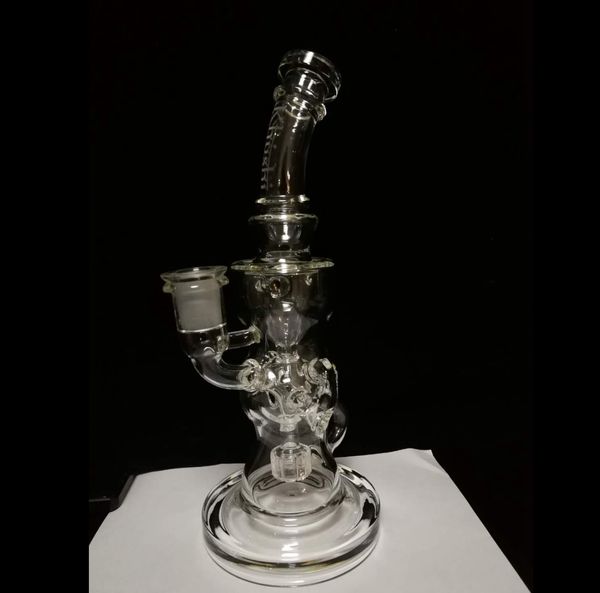 tiktok moda FTK bongs de vidro grosso toro e tubulações de água fumar Klein Reciclar Fab Buracos ovo 14.4mm joint alta qualidade bubbler assassino