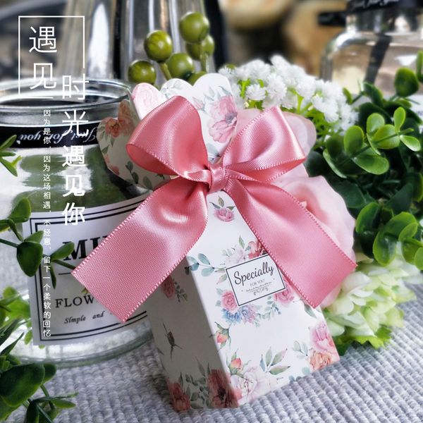 

50pcs/ new romantic marble lines candy boxes with ribbon decoration for wedding or birthday party event gifts chocolates storage