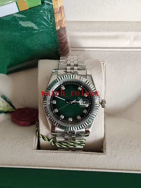 

luxury watch 41mm 126333 126334 automatic watch diamond watch papers stainless steel green mirror 2813 movement mens sapphire watches, Slivery;brown