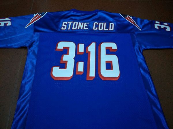 Custom Men Stone Cold Steve Austin # 3:16 Team Issued Blue White College Jersey taglia s-4XL o maglia personalizzata con qualsiasi nome o numero