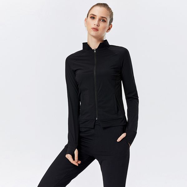 

running jackets sports jacket women's long-sleeve ladies yoga women sport for gym, Black;red