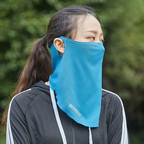 

outdoor breathable face mask sunshade sweat absorption polyester mouth protector headwear for riding climbing, Black