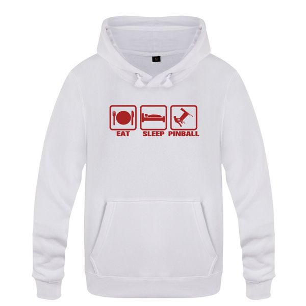 

eat sleep pinball funny creative hoodies men 2018 men's pullover fleece hooded sweatshirts, Black