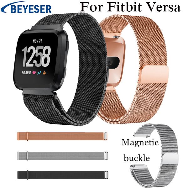 

steel band for versa watchband milanese magnetic loop wrist strap for versa wristband strap s l band watch belts, Black;brown