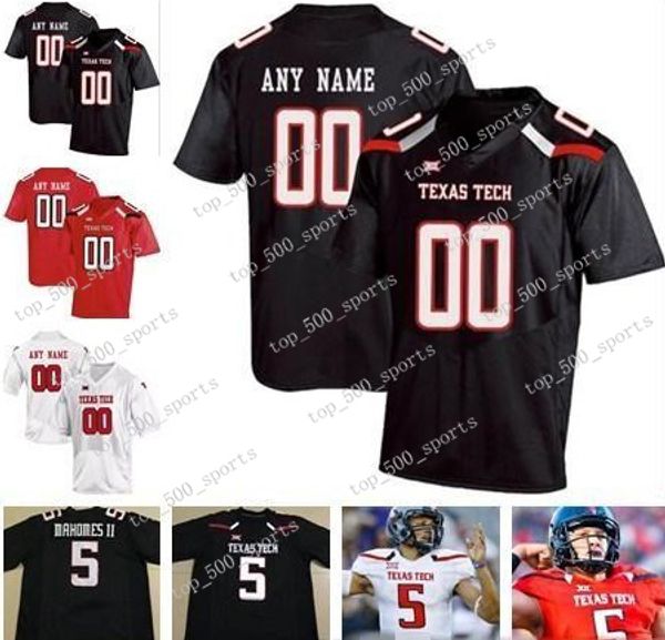 

custom texas tech ttu 2020 college football any name number black red white 10 alan bowman mahomes mayfield welker men youth kid jersey