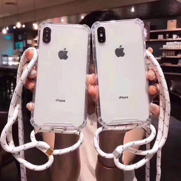

Tran parent neck clear hybrid oft tpu pc rope hockproof phone ca e lim cover for iphone x x max xr 8 7 6 plu with lanyard trap