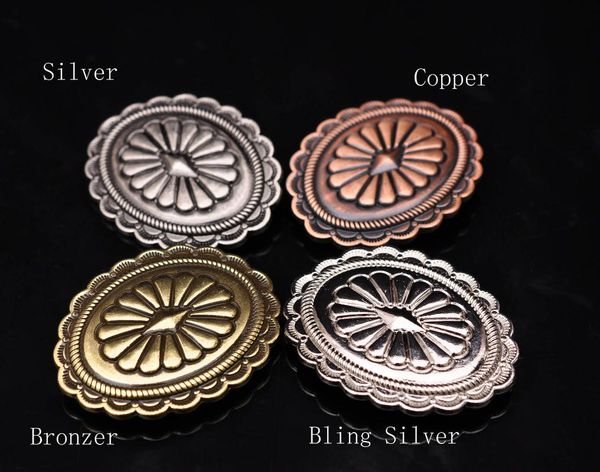 

southeast native mexico concho for horse saddles headstall leathercraft decor screwback lot 6pcs, Black