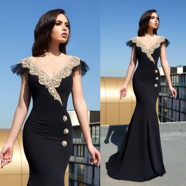 

тони chaaya вечерние платья v-образным вырезом кружевные аппликации русалка пром платья на заказ большой размер платье для особых случаев, Black;red