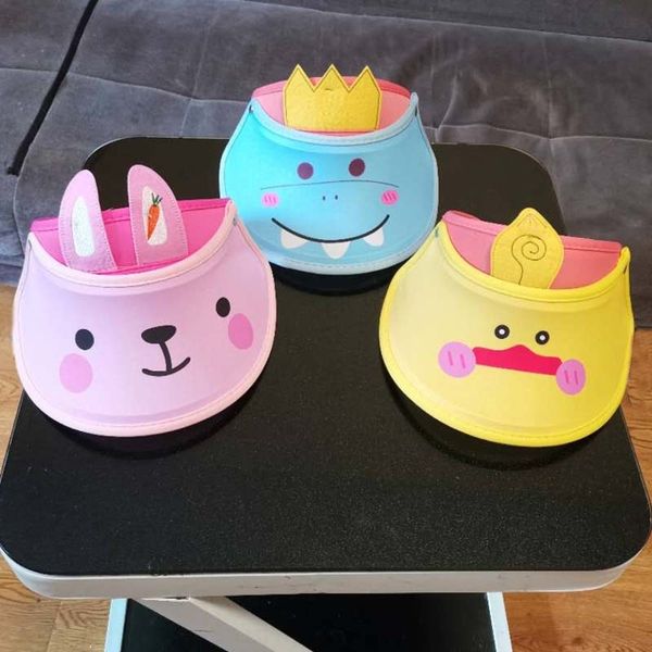 

children's cartoon sunshade sunscreen ice sleeve combination set boys and sunscreen sunshade sun sun hat girls breathable empty hat, Yellow