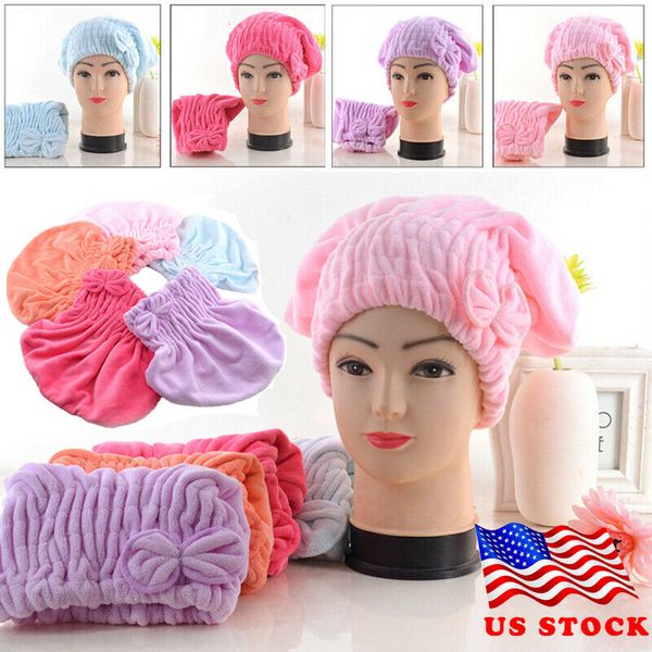 

faroot cute adjustable quick dry magic hair turban towel fast drying microfiber hair wrap bath towel cap hat after bathing