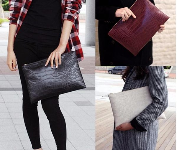 

dhl30pcs toiletry kits women pu alligator print cosmetic clutch bag mix color