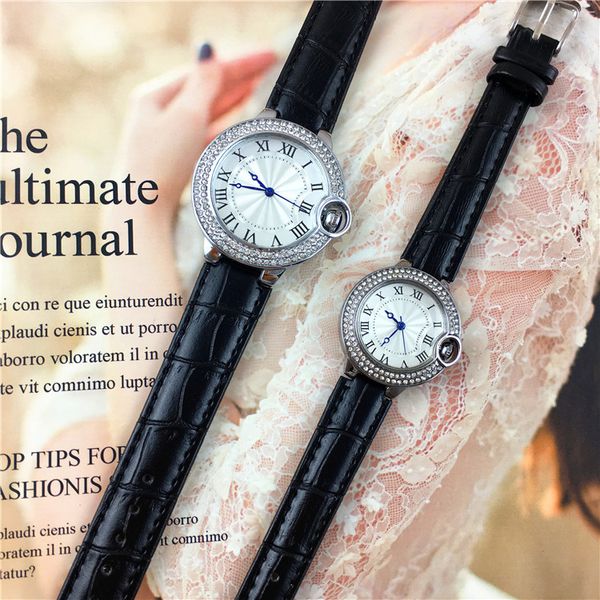 

мода классический nice женщины мужчина часы красный / черный натуральная кожа популярные lady часы женские наручные часы мужской роскошь с б, Slivery;brown