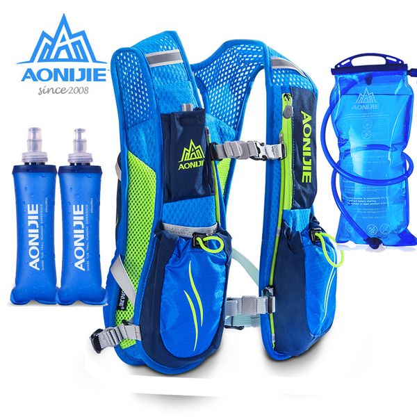 

aonijie 5.5l upgraded outdoor running bag backpacks marathon reflective hiking cycling backpack hydration vest pack 2 colors