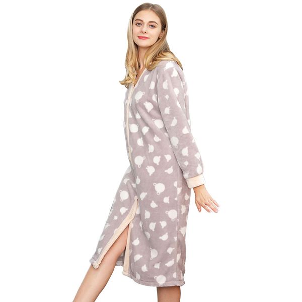 

nightshirt flannel hooded long sleeve sleepwear lounge wear soft comfortable pajamas lovely girl nightgown, Black;red