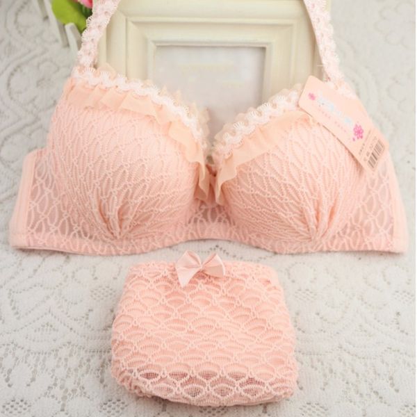 

young girls lady lingerie push-up 3/4 cup underwear underwear bra panty set lady hot, Red;black