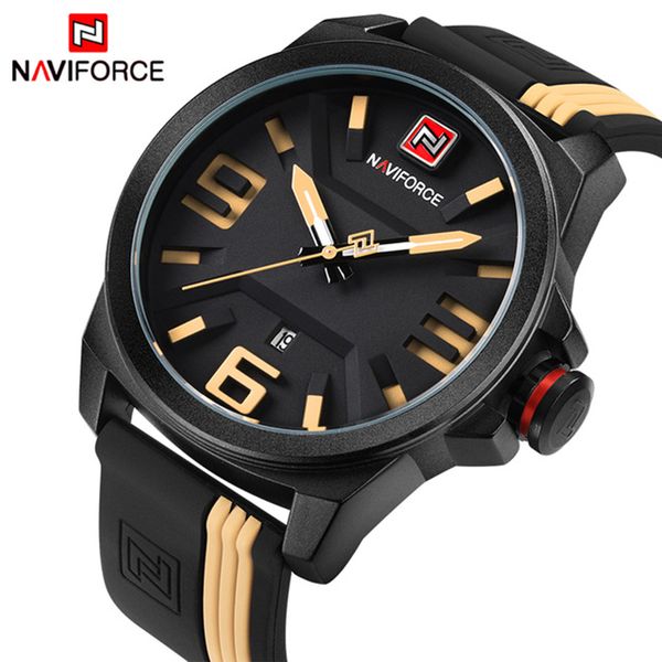 

2019 new naviforce brand men fashion casual sport watches men's 3d face quartz date clock man waterproof watch relogio masculino, Slivery;brown