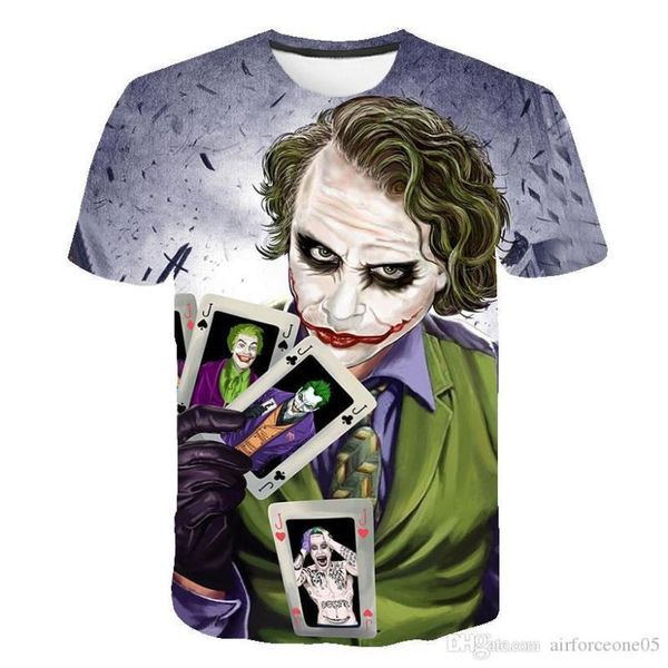 

fashion 3d printed short sleeved tees mens joker o-neck summer male clothing mens designer tshirts, White;black