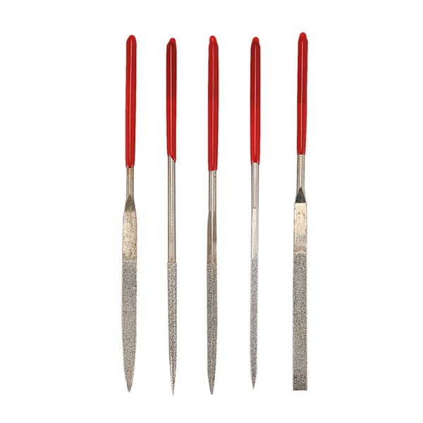 

4 inch mini jewellery craft precision needle file set, White
