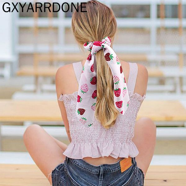 Women Pineapple Strawberry Print Elastic Hair Band Boho Bandana