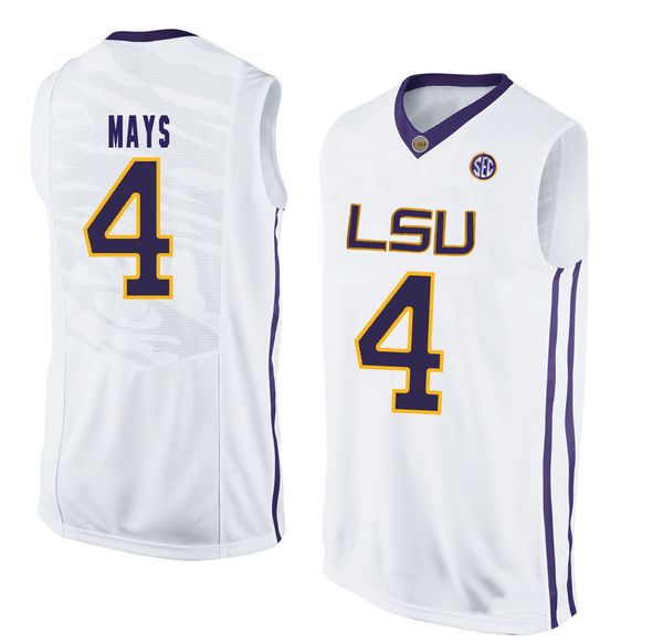 

skylar mays men's lsu tigers wayde sims yellow any name purple will reese stitched college basketball jersey, Black