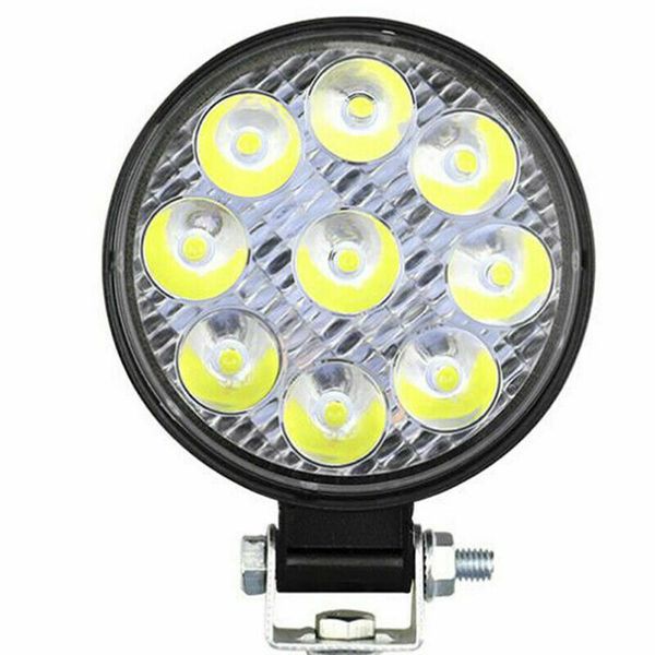 

round 27w 9led work light off-road flood spot lamp for car auto suv atv new