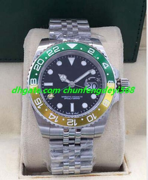 

2019 new mens crown g/mt ii 126710 blro jubilee ceramic bezel watch b/p unworn steel bracelet automatic fashion men's watches wrist, Slivery;brown