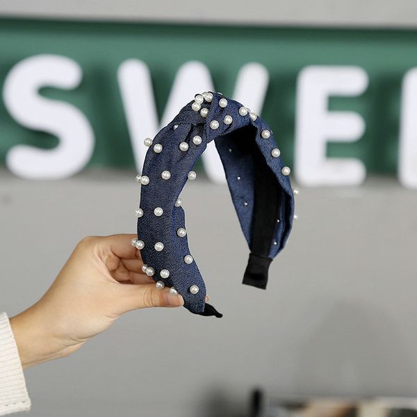 

knotted lady korean version headband pearl 44g alice band cerchietto aliceband camo ladies hair style hairpins nulml, Black;brown