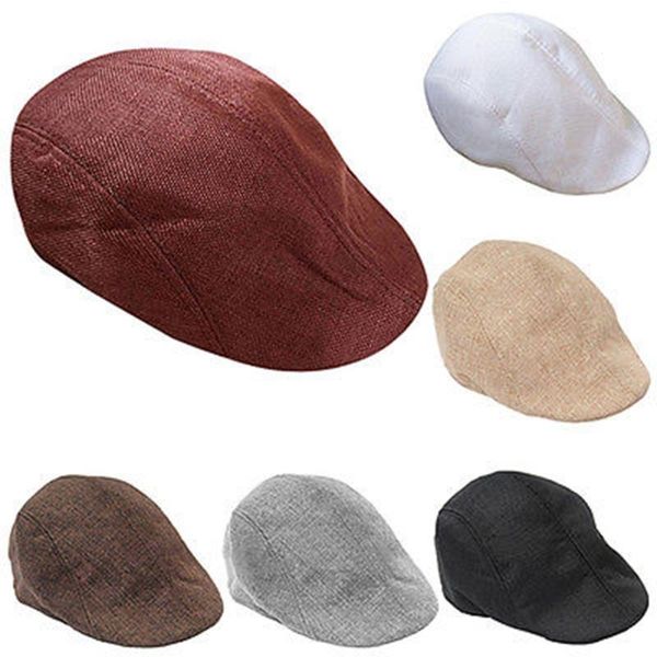

1pcs fashion modern peaked beret flax cap country outdoors golf hat fashion cabbie, Blue;gray