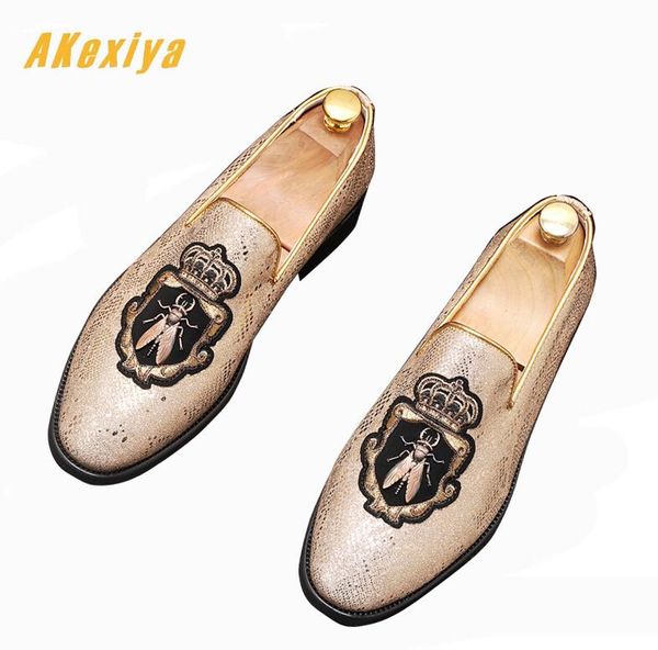 

embroidery bees crown oxfords flats shoes for men male homecoming dress wedding prom shoes zapatos hombre, Black