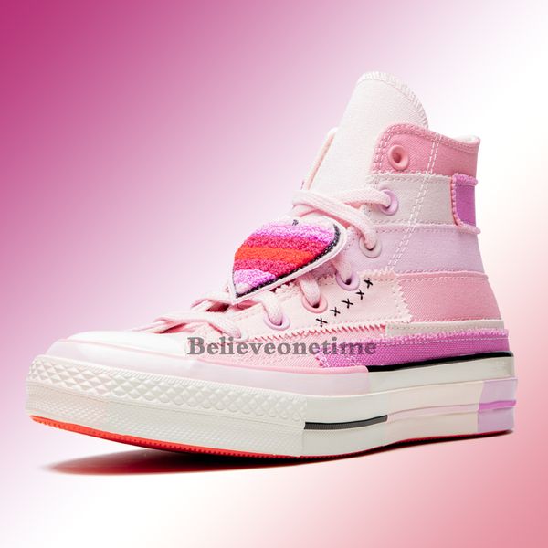 

2020 new chuck 70 hi petal millie bobby brown 167298c pink purple white women casual skate shoes designer sneakers with bag box size 36-39