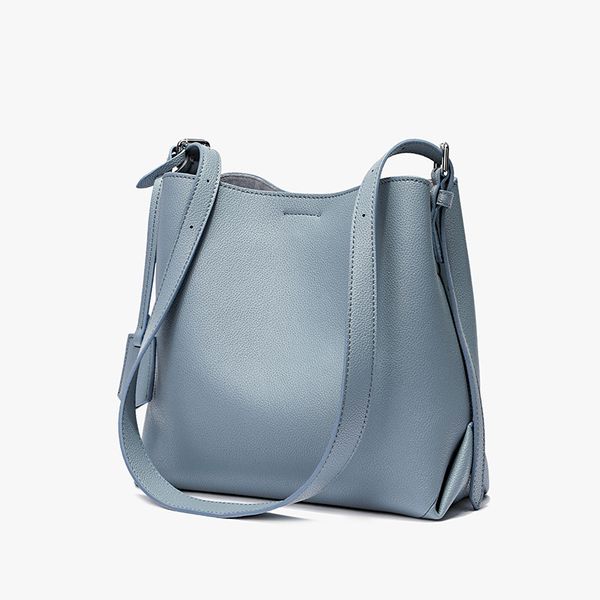 

new 2020 fashion genuine leather blue handbag fashion women shoulder bag tote purse elegant lady crossbody purse
