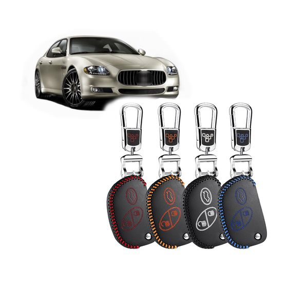 

car key case cover for maserati quattroporte grancabrio 2012 2015 maserati granturismo 12 13 genuine leather car key ring chain