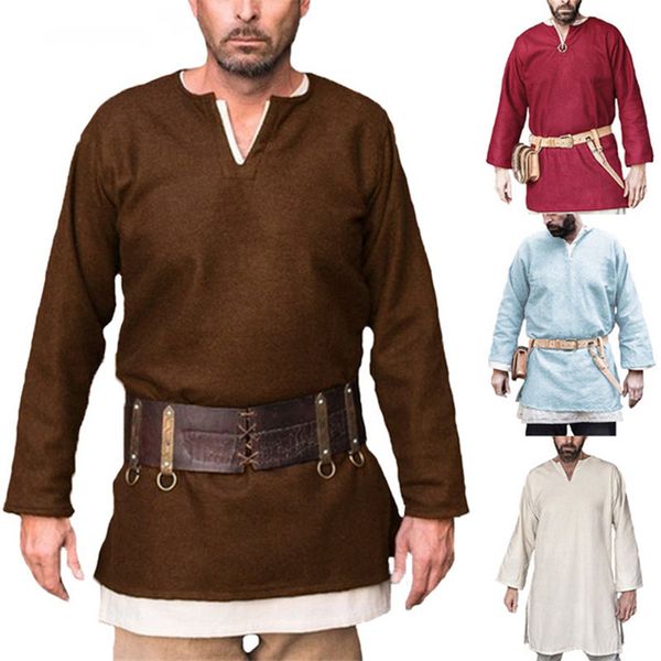 

2019 new halloween medieval cosplay costuems for middle ages men knight retro carnival stage performance clothing, Black;red