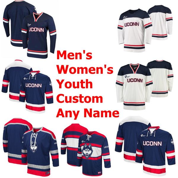 

uconn huskies college hockey jerseys womens max kalter jersey karl el-mir wyatt newpower john wojciechowski yan kuznetsov custom stitched, Black;red