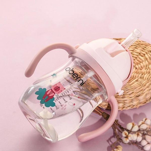 

children's sealed leakproof straw drinking cup with handle strap for baby baby drinking straw cup sealed leakproof